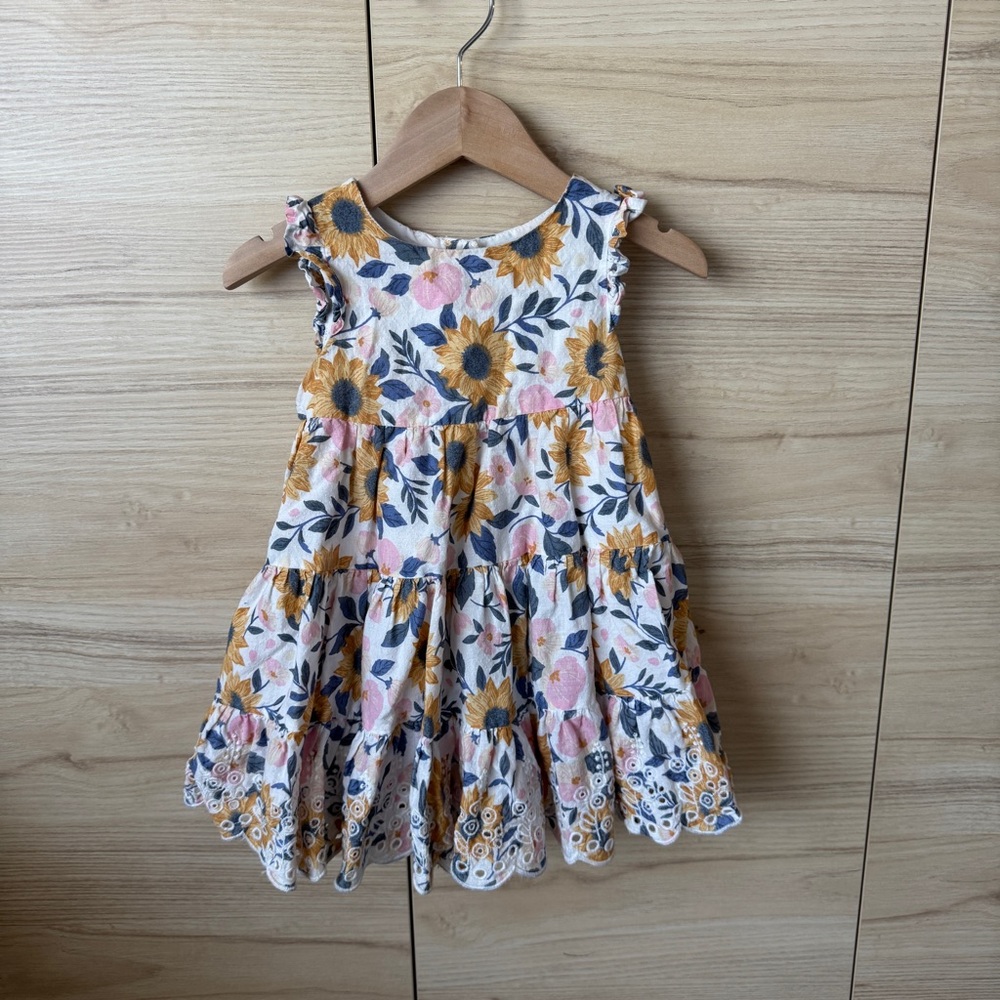 Catherine Malandrino Floral Kids Dress in Pink and Yellow